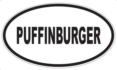 PUFFINBURGER - Oval Sticker