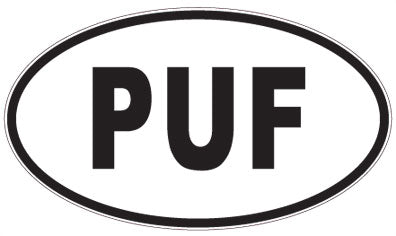 PUF - 3 Letter Initials Oval Magnet