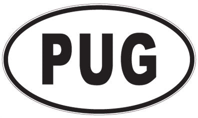 PUG - 3 Letter Initials Oval Sticker