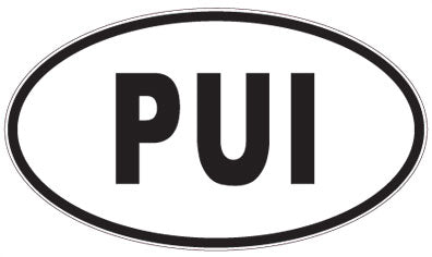 PUI - 3 Letter Initials Oval Sticker