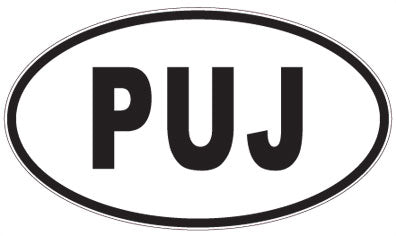 PUJ - 3 Letter Initials Oval Magnet