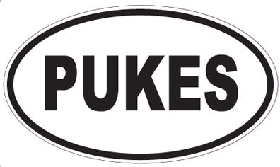 PUKES - Oval Sticker