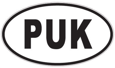 PUK - 3 Letter Initials Oval Magnet