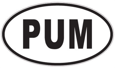 PUM - 3 Letter Initials Oval Magnet