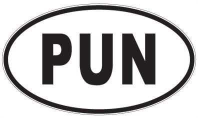 PUN - 3 Letter Initials Oval Magnet