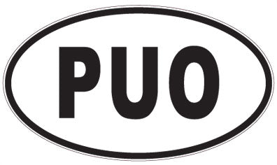 PUO - 3 Letter Initials Oval Magnet