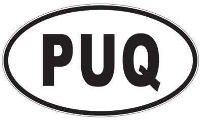 PUQ - 3 Letter Initials Oval Magnet
