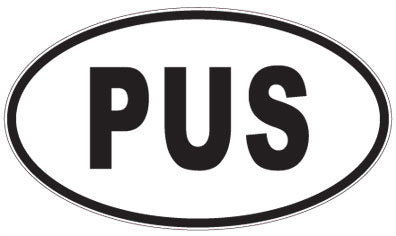 PUS - 3 Letter Initials Oval Magnet