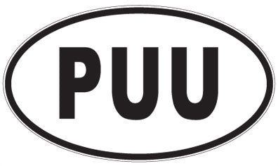 PUU - 3 Letter Initials Oval Magnet