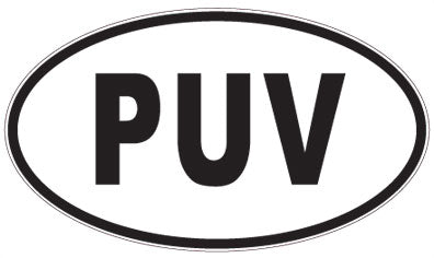 PUV - 3 Letter Initials Oval Magnet