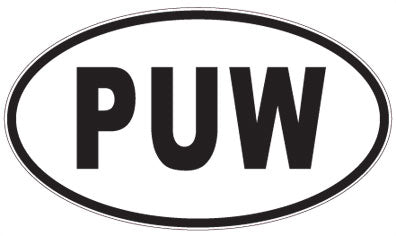 PUW - 3 Letter Initials Oval Magnet