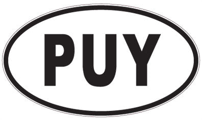 PUY - 3 Letter Initials Oval Magnet