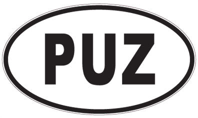 PUZ - 3 Letter Initials Oval Sticker