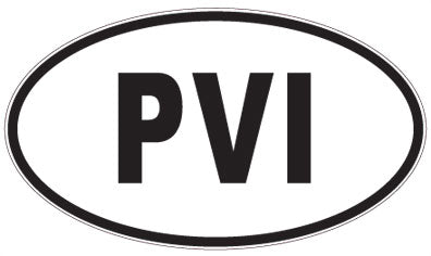 PVI - 3 Letter Initials Oval Magnet