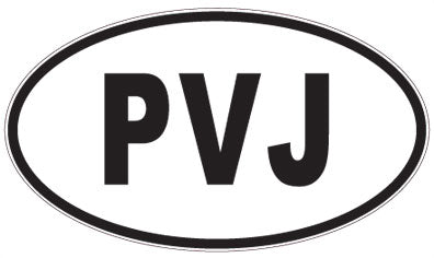 PVJ - 3 Letter Initials Oval Magnet
