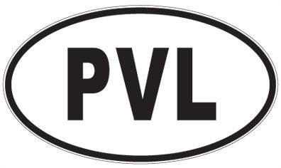 PVL - 3 Letter Initials Oval Magnet