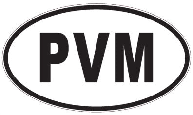 PVM - 3 Letter Initials Oval Magnet