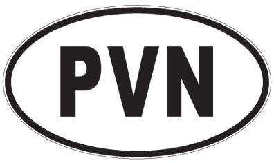 PVN - 3 Letter Initials Oval Sticker