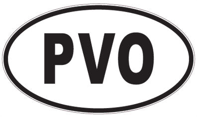 PVO - 3 Letter Initials Oval Sticker