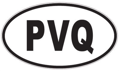 PVQ - 3 Letter Initials Oval Sticker