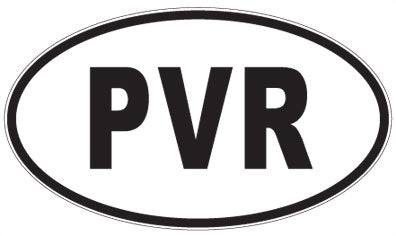 PVR - 3 Letter Initials Oval Sticker