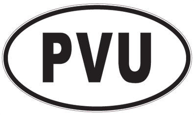PVU - 3 Letter Initials Oval Sticker