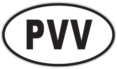PVV - 3 Letter Initials Oval Sticker