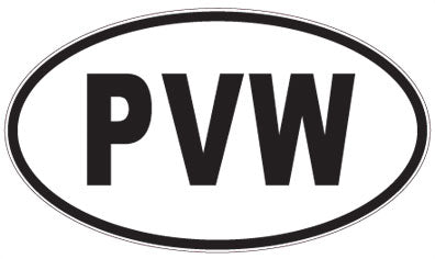 PVW - 3 Letter Initials Oval Sticker