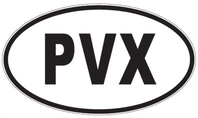 PVX - 3 Letter Initials Oval Sticker