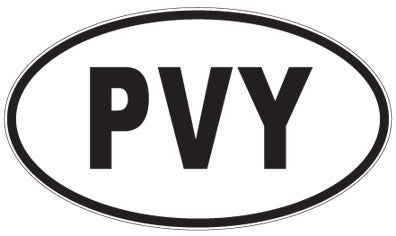 PVY - 3 Letter Initials Oval Sticker