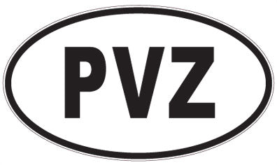 PVZ - 3 Letter Initials Oval Sticker