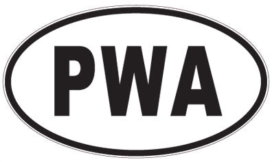 PWA - 3 Letter Initials Oval Sticker