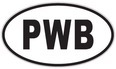 PWB - 3 Letter Initials Oval Sticker