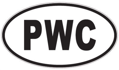 PWC - 3 Letter Initials Oval Sticker