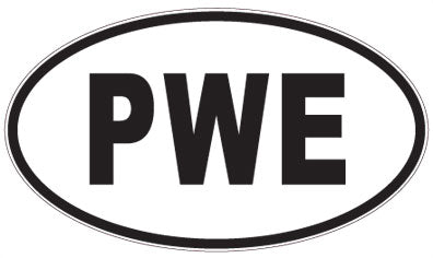 PWE - 3 Letter Initials Oval Sticker