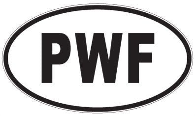 PWF - 3 Letter Initials Oval Sticker
