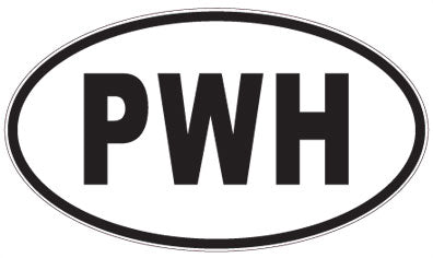 PWH - 3 Letter Initials Oval Sticker