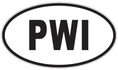 PWI - 3 Letter Initials Oval Sticker