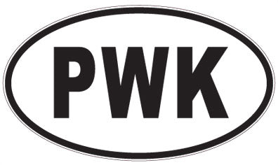 PWK - 3 Letter Initials Oval Sticker