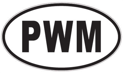 PWM - 3 Letter Initials Oval Sticker