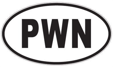 PWN - 3 Letter Initials Oval Sticker