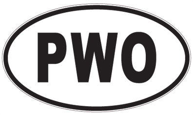 PWO - 3 Letter Initials Oval Sticker