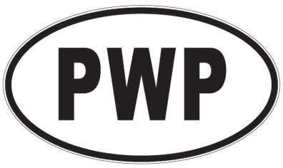 PWP - 3 Letter Initials Oval Sticker