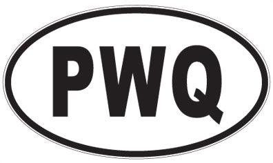 PWQ - 3 Letter Initials Oval Sticker