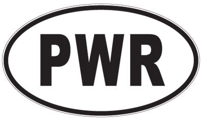 PWR - 3 Letter Initials Oval Sticker