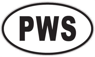 PWS - 3 Letter Initials Oval Sticker