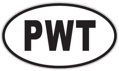 PWT - 3 Letter Initials Oval Sticker