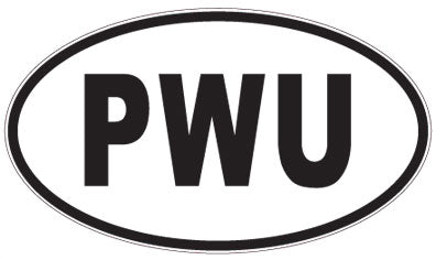 PWU - 3 Letter Initials Oval Sticker