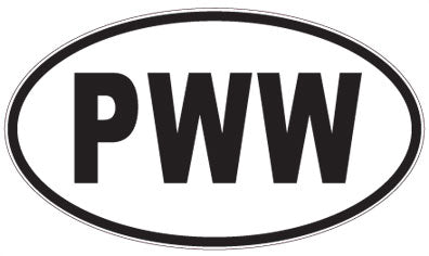 PWW - 3 Letter Initials Oval Sticker