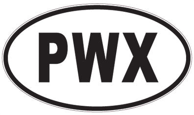 PWX - 3 Letter Initials Oval Sticker